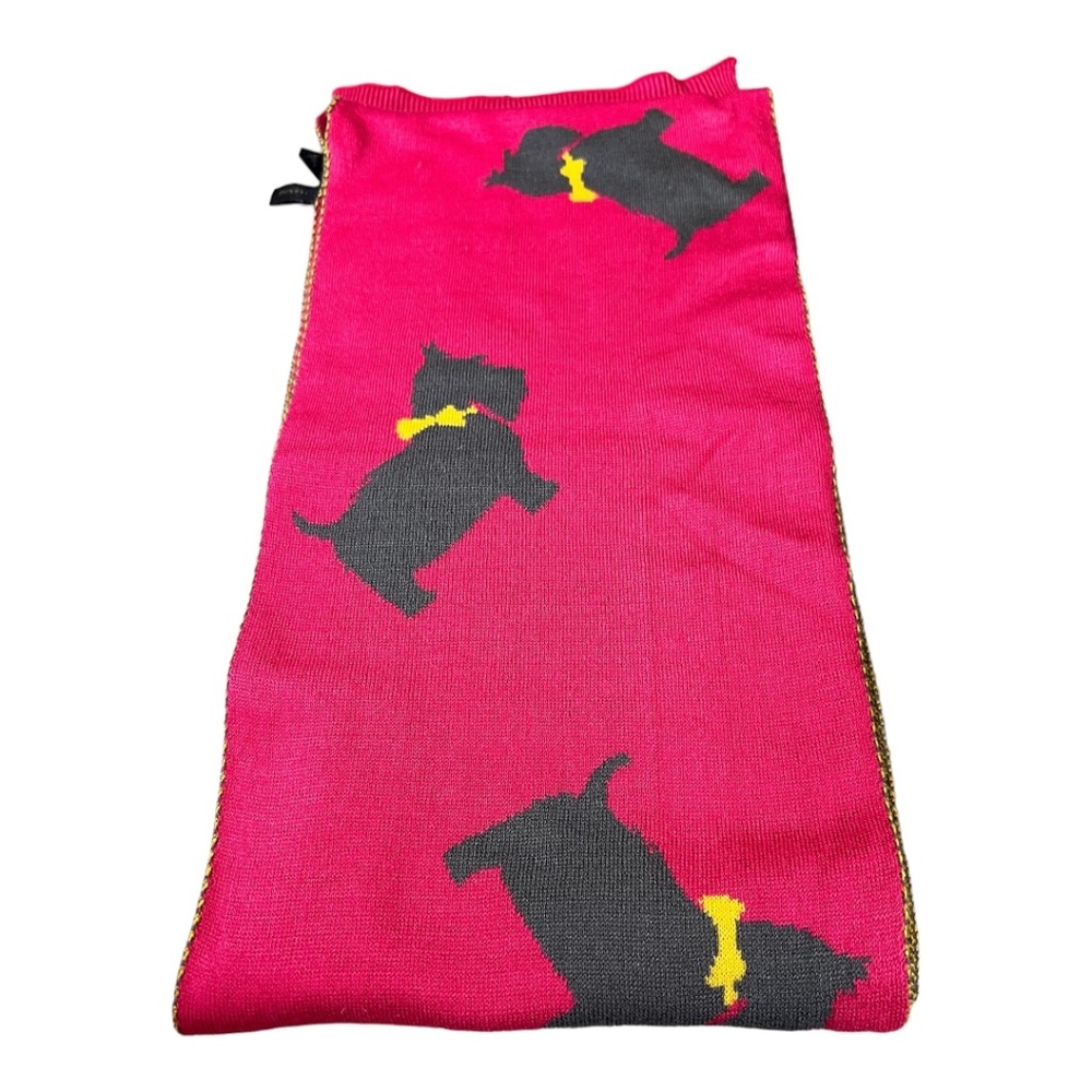Tarnish Pink Rectagular Scarf with Dog Theme